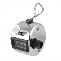 Resettable 4 Digits Hand Tally Counter Silver Tone