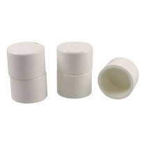 32mm White PVC Hose Tube End Fitting Adapter Caps 5 Pcs