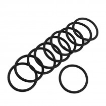 10 Pcs 30mm x 2.4mm Industrial Flexible Rubber O Rings Black