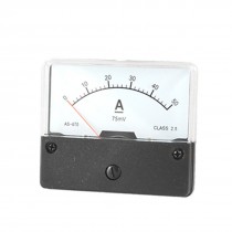 DC 0-50A Current Range Rectangle White Plastic Ammeter
