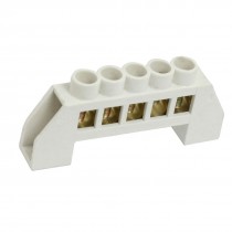 Single Row 5 Position Screw Terminal Block Cable Connector White