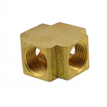 Brass PT 3/8" Thread 4 Ways Cross Connector Pipe Adapter Coupler