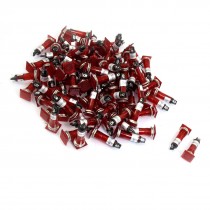 DC 24V 10mm Red Flat Head Power Signal Indicator Pilot Light Lamp 100 Pcs XD10-2