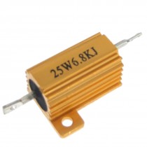 Gold Tone 25W 6.8K Ohm 5% Wirewound Resistors Aluminum Housed