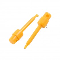 10 Pcs Yellow Plastic Multimeter Test Hook Clip 2.2" for PCB SMD IC