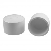 50mm White PVC Hose Tube End Fitting Adapter Caps 2 Pcs