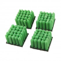 100 x 7mm Dia Green Nonslip Masonry Plastic Wall Plugs Fasteners
