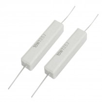 2 Pcs White Rectangle Wire Wound Ceramic Cement Resistor 1.5 Ohm 1R5J 10W