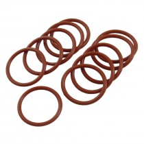 25mm x 2mm Silicone O Ring Oil Sealing Washers Grommets Red 10 Pcs