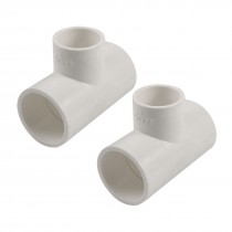 2 Pcs 32mm to 25mm Three Way PVC Pipe Fittings Connectors Adapters