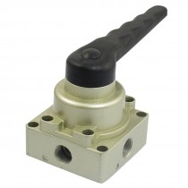 HV-300-03 G3/8" Black Plastic Handle Pneumatic Part Hand-Switching Valve