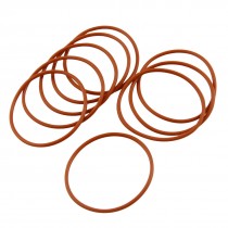 10 Pcs 45mm OD 2mm Thickness Red Silicone O Ring Oil Seals