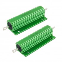 100W 200 Ohm Green Aluminum Housed Wirewound Resistors 2 Pcs