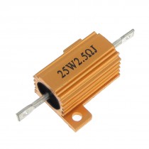 Gold Tone Screw Tabs Aluminum Housed Resistors 2.5 Ohm 25W