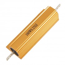 100 Watt 0.25 Ohm 5% Aluminum Wire Wound Resistor Gold Tone
