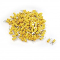 12-10 AWG Yellow PVC Sleeve Insulating Fork Terminals Connector 500 Pcs