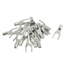 20 Pcs Cable Connector Lug Non Insulated Fork Crimp Terminal 4mm
