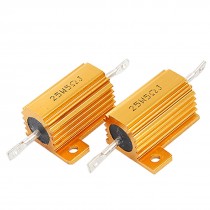 2 Pcs 25W 5 Ohm 5% Aluminum Housed Wirewound Resistors