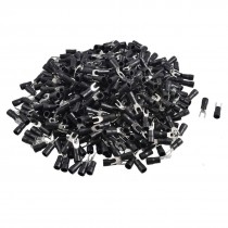 SV3.5-4 Fork Type Pre Insulated Wiring Terminals Black 500pcs for AWG 14-12