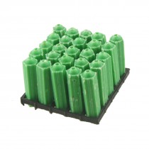 25 Pcs Masonry Fixing Green Plastic 8mm Dia Nonslip Wall Plugs