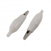 5 Pcs White Soft Plastic Insulated Test Lead Clip Alligator Clamp