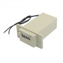 DC 24V CSK4-YKW 4 Digits 2 Black Wired Electronmagnetic Counter Gray