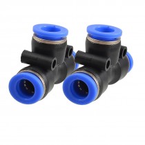2 Pcs Pneumatic 10mm Push In Connector T Joint Quick Fittings