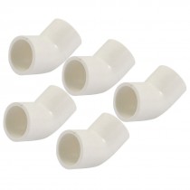 5 Pcs 20mm Inner Diameter 45 Degree Elbow PVC Pipe Connectors Fittings White