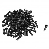 300 Pcs Black Nylon 2.6mm Bottom Dia Push Clips Rivets Fasteners R2672