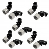 10 Pcs Pneumetic 8mm to 3 8" PT Female Thread Connector Elbow Quick Fittings