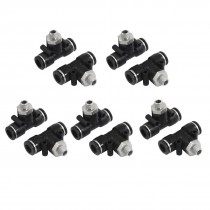 10pcs 1 8" PT Male Thread 10mm One Touch T Shaped Connector Quick Fittings