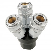 1/2" Female Thread 3 Way Quick Connector Coupling Air Hose Coupler