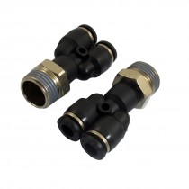 10 Pcs Air Pneumatic 3 8" PT to 6mm Y Shaped Push in Connectors Quick Fittings