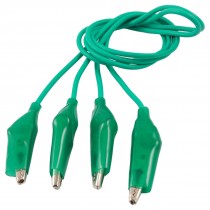 2 Pcs Insulating Alligator Clip Test Lead Cable Green 40cm for Multimeter