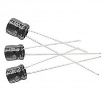 100 Pcs 5 x 5mm 100uF Polarized Electrolytic Capacitors