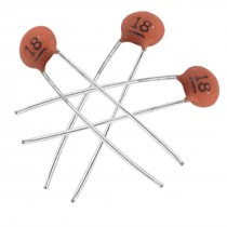 100 x 18pF 50V 20% Radial Leads Ceramic Disc Capacitors