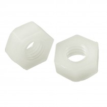 White 5mm Thread Depth Hex Screw Nuts Hexagonal Fasteners 50 Pcs