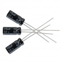 25 x 10uF 50V 105C Radial Electrolytic Capacitor 5x11mm