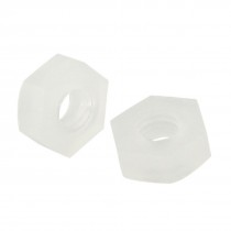 100 Pcs Plastic Hex Hexagonal Insulated Fastener Nut White
