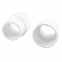 2 Pcs Replacement 40mm to 50mm PVC Straight Pipe Connector White