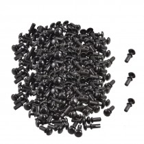 300 Pcs Black Nylon 2.6mm Bottom Dia Push Clips Rivets Fasteners R2655