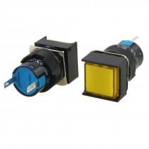 2 x DC 24V 16mm Panel Square Yellow Power Indicator Light Signal Lamp Pilot