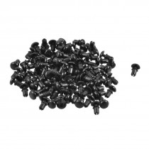 100 Pcs Black Nylon 3.5mm Bottom Dia Push Clips Rivets Fasteners R3550