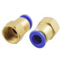 2 Pcs Female Threaded 15m x 10mm Pneumatic Fitting Connectors
