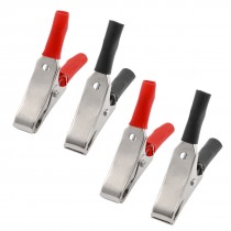 58mm Length Black Red Insulating Covered Test Probe Alligator Clips 6 Pcs