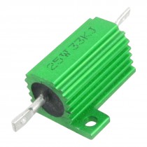 Green 25W Watt 33K Ohm 5% Aluminum Housed Wire Wound Resistor