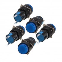 DC 24V Panel Mount Blue Indicator Abnormal Signal Light Pilot Lamp 5 Pcs