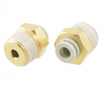 10 x 3 8" PT to 15 64" Tube Air Pneumatic Push in Quick Connector Jointer