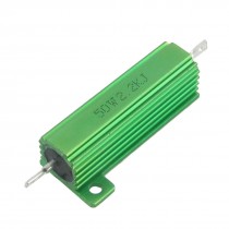 Green Aluminum Shell Wire Wound 50W 5% 2.2K Ohm Resistors Resistance 2 Pcs