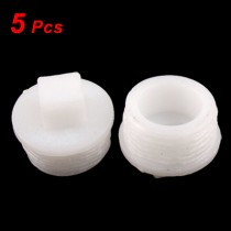 Water Pipeline White Plastic Male Pipe End Plug Fitting 5 Pcs